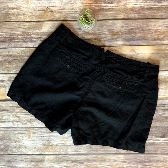 Calvin Klein Jeans Black Linen Blend Shorts - Picture 6 of 7